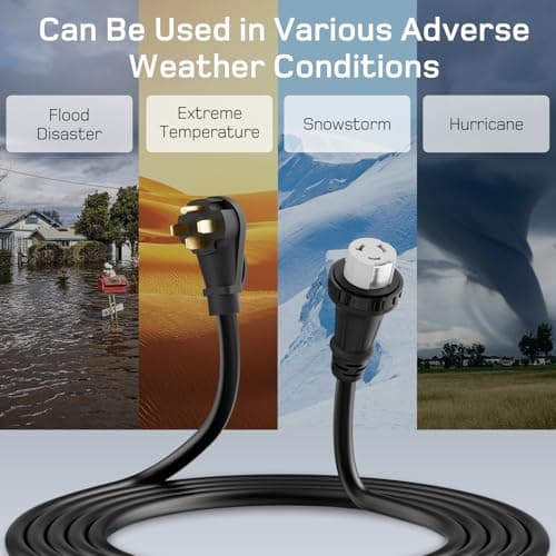 dé 50Amp Generator Cord, 10FT 50 Amp RV Extension Cord with Twist Lock, 4 Prong 50A Generator/RV Cable for 50A Inlet Box, NEMA 14-50P to SS2-50R, Heavy Duty 6/3+8/1 AWG STW Wire - ETL Listed