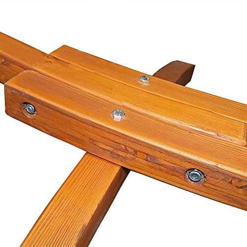 Sunnydaze Curved Wood Hammock Stand Only - 2-Person Wooden Hammock Stand for Outside with 400-Pound Capacity- 12-Foot