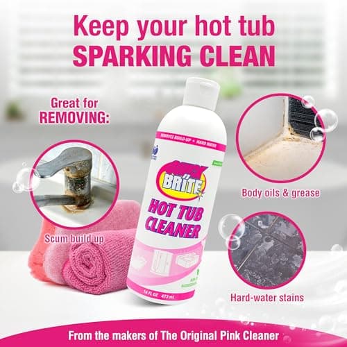 Quick N Brite Heavy Duty Hot Tub Cleaner Kit - Non-abrasive Cleaning Gel with Sponge and Cloth, 16 oz. (Packaging May Vary)