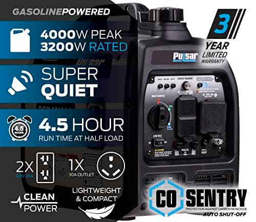 Pulsar PGD40ISCO Ultra Light Quiet 4000W Portable Gas Inverter Generator