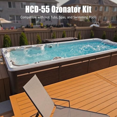 HCD-55 Spa Ozone Generator Kit - Universal 120V/240V Compatibility for All Hot Tubs & Swim Spas up to 1500 Gallons, Complete Set with Accessories