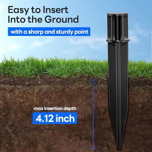 8 Pack Reinforced Ground Stakes, 0.75" x 5.12" Solar Lights Spikes, ABS Plastic Replacement Nails for Pathway Garden Torch Lights