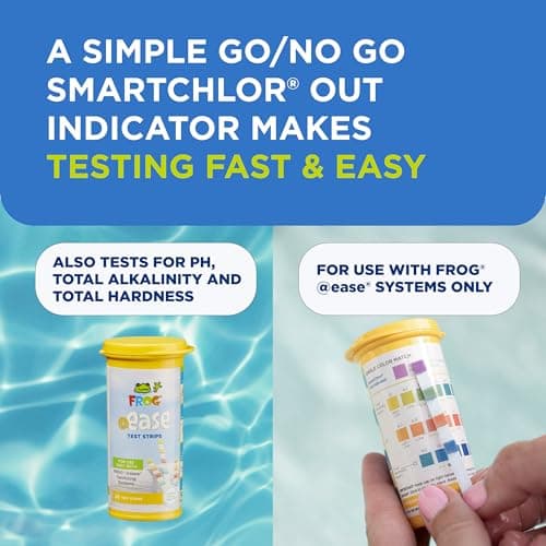 FROG @Ease Test Strips for Hot Tubs and Swim Spas - Test Strip with Out Indicator for FROG @Ease SmartChlor Cartridges, pH, Total Alkalinity and Total Hardness - 30 Test Strips
