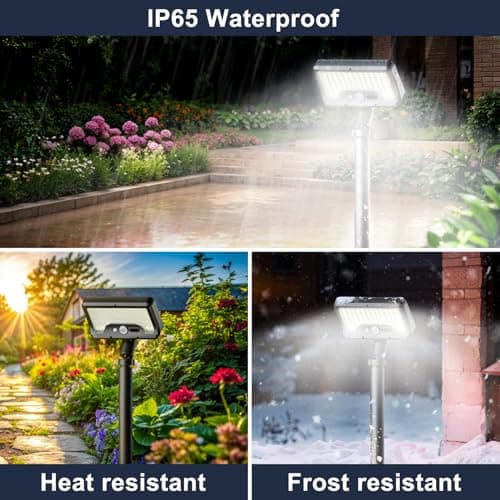 Tryme Solar Lights Outdoor Pathway, 92 Led Bright Waterproof Walkway Lights with Adjustable Angle & 3 Motion Sensor Modes for Driveway, Sidewalk, Garden, Yard, Patio, Landscaping (2 Pack)