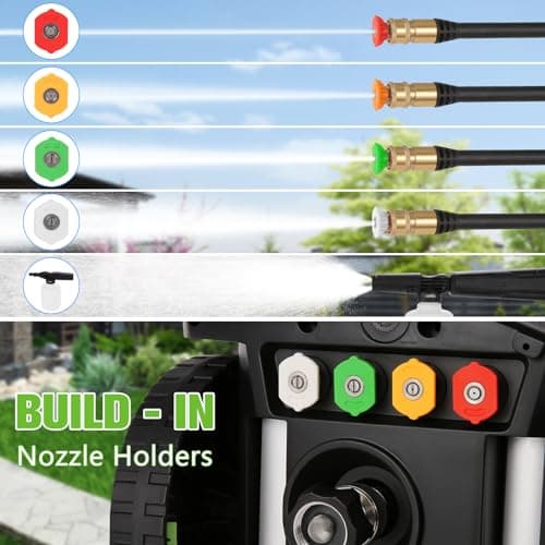 Electric Pressure Washer, 5000PSI 4.0GPM Heavy Duty Power Washer with 33 FT Extension Hose, 4 Quick Connect Nozzles and Foam Cannon for Cars/Fences/Driveways/Patios/Home Cleaning, Green
