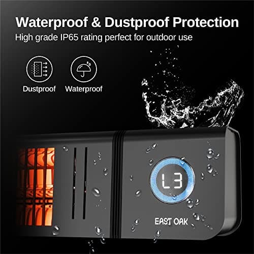 EAST OAK Electric Patio Heater for Commercial Use, 3000W Wall Mounted Electric Infrared Heater, Outdoor Heaters for Patio Deck, Outdoor Heater with IP65 Waterproof Remote Control Black 240V