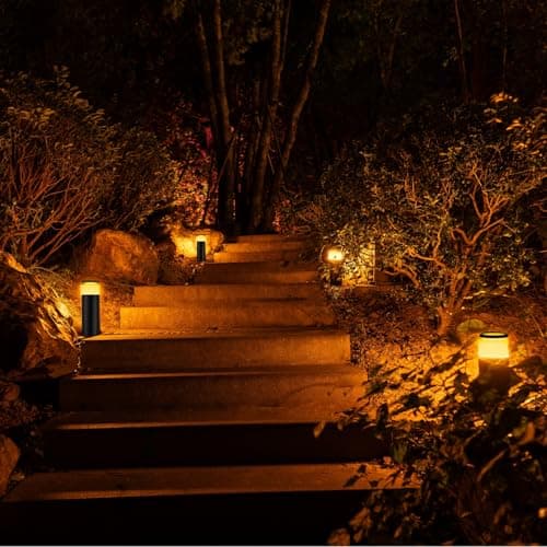 5CCT Low Voltage Bollard Pathway Lights, 4.5W 320LM 12-24V AC/DC Aluminum Waterproof Outdoor Landscape Path Light 4FT Corded with IP65 Wire Nuts 4Pack 1800K/2200K/2700K/4000K/5000K Seletable