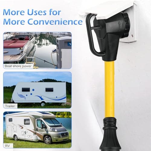 NEMA SS2-50P to SS2-50R RV Adapter, Dogbone Extension Cord Adapter, 50Amp SS2-50 Marine Shore Twist Lock Male Plug to 90-Degree Locking Female Receptacle, for RV Travel Trailer
