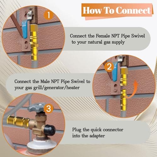 3/4 Natural Gas Hose For Generator 56FT, 3/4" ID Natural Gas Quick Connect Hose, Patio Heater, Grill Griddle, And Outdoor Ng/Lp Propane Appliance