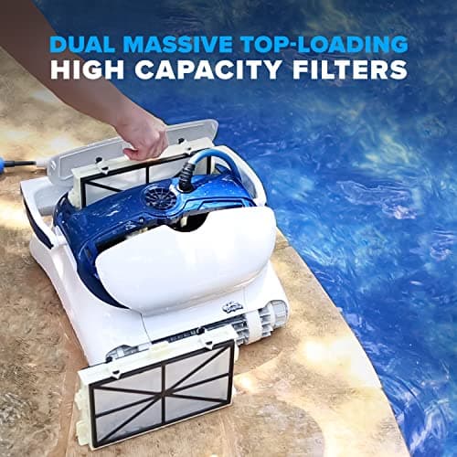 Dolphin Sigma Robotic Pool Cleaner (2025 Model) — Wi-Fi, App, Gyroscope, Weekly Timer, Waterline Cleaning & Massive Top-Loading Ultra-Fine and Standard Filters for In-Ground Swimming Pools up to 50ft