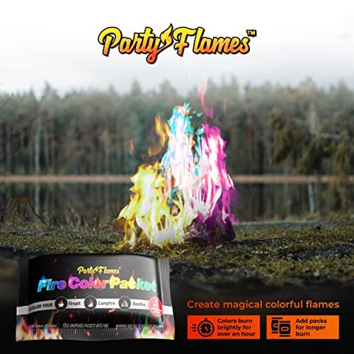 Fire Color Changing Packets Fire Pit (10 Pack) - Perfect for Any Campfire, Bonfire & Outdoor Fireplaces - Perfect Magic Cosmic Mystical Campfire Accessories - Camping Games