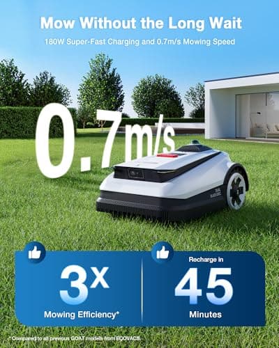 ECOVACS Goat A3000 LiDAR Robot Lawn Mower, Dual-LiDAR Navigation,Suitable for 3/4 Acre, 13” Cutting Width, 45min Fast Charging, Precise Edge Mowing, Smart Lawn Mower for Large Garden