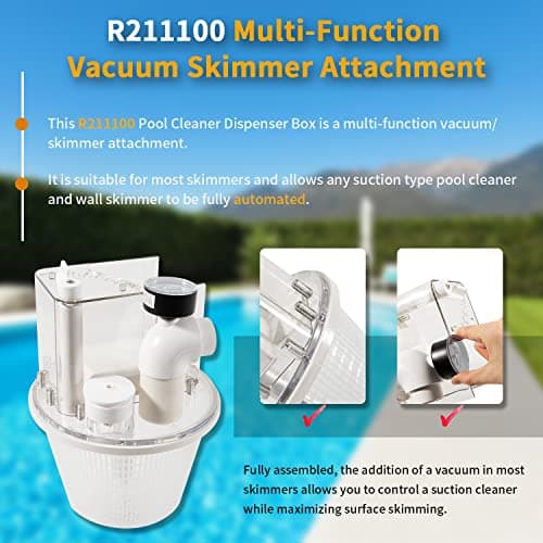 Replace for R211100 Vac-Mate Pool Cleaner Dispenser Box/Multi-Function Vacuum Skimmer Attachment Replacement