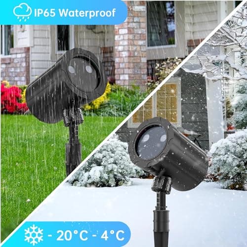 Christmas Projector Lights Outdoor, LED Waterproof Projector Lights, 3 Modes with Remote Control Outdoor Christmas Projector for Christmas Decorations Outdoor Yard Holiday Party, HT-LL-02