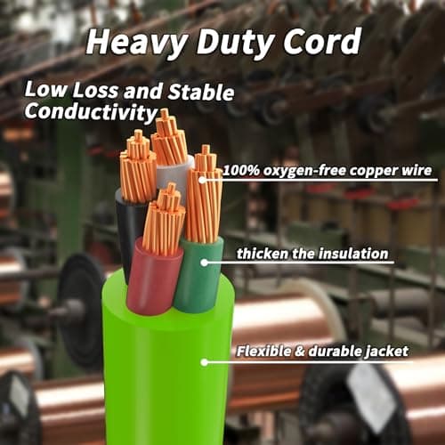 15FT 30 Amp Generator Extension Cord 4 Prong, NEMA L14-30P/L14-30R 10 Gauge STW 125/250V Twist Lock Generator Cord Heavy Duty, Green ETL Listed