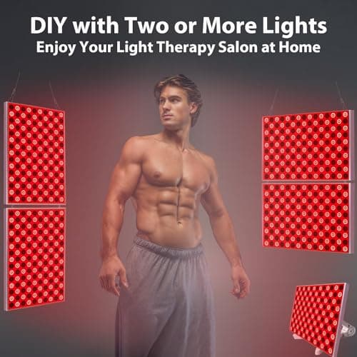 Red Light Therapy Lamp, Red Light Therapy for Body, Infrared Light Therapy Panel for Face with Stand, 660nm Red and 850nm Near Infrared LED Red Light Therapy Device at Home for Face and Body (2 Pack)