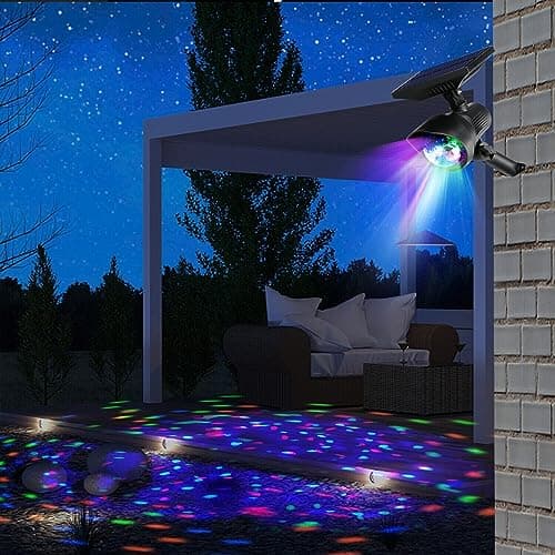 Colorful Solar Christmas RGB Star Projector Outdoor LED Xmas Moving Light Landscape Xmas Decor Lamp Christmas Moving Party Light