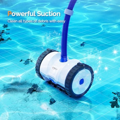 VINGLI Pool Cleaner Suction-Side Pool Vacuum Automatic Sweeper for Inground Swimming Pool,Climbs Walls -39.6ft Tangle Free Hose