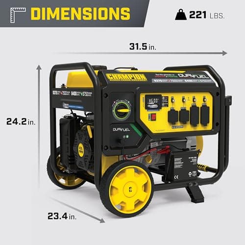 Champion Power Equipment 9375-Watt Dual Fuel Portable Generator with Electric Start and CO Shield