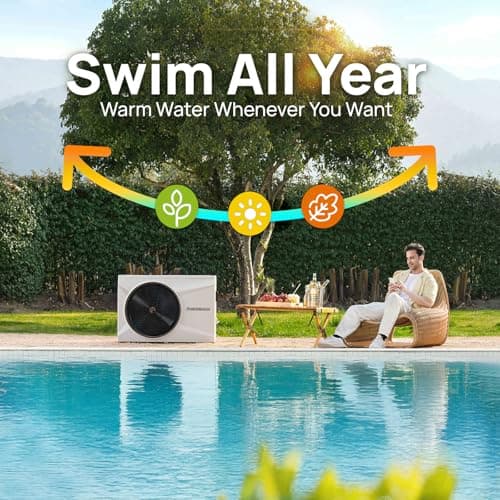 Aquastrong 75,000 BTU Inverter Swimming Pool Heat Pump, 21,000 Gallons Electric Pool Heater for Above Ground and Inground Pool, WiFi Capable Timer, Heating and Cooling Pool Heater 220V