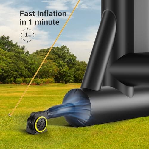 Amada 14 Feet Outdoor Inflatable Movie Screen, Projector Screen with Fast Low-Noise Air, Support Front Rear Projection for Backyard Movie Night, Home Theater, Theme Party, AMPJ04