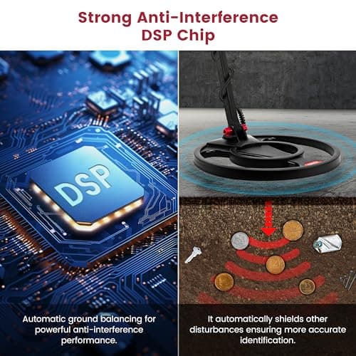 Metal Detector for Adults Professional Built-in HD Screen, KAIWEETS Metal Detector Waterproof with 6 Modes, Advanced DSP Chip, Stretchable Gold Detector Equipped with Headphones/Shovel/Bag/Battery