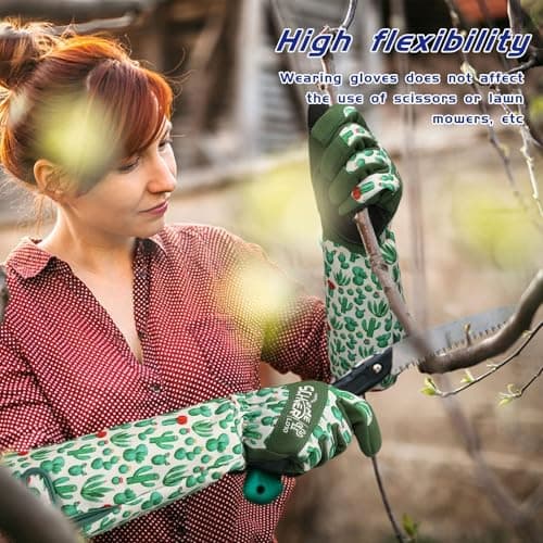 Schwer Gardening Gloves for Women, Rose Pruning Gloves with Forearm Protection, Breathable and Comfortable Thorn Proof Garden Glove with Touch Screen for Yard & Outdoor Work (Medium 1 Pair)