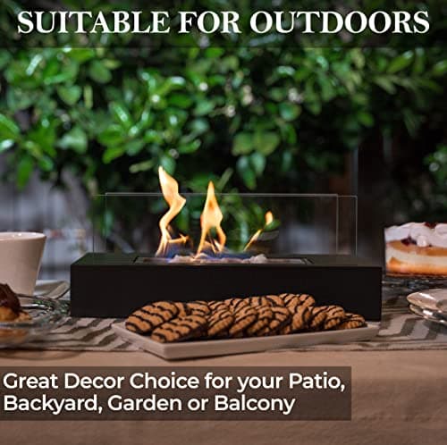 Tabletop Fire Pit with Smores Maker Kit Portable Indoor/Outdoor Mini Small Fireplace Table Top Decor Home Patio Balcony Backyard Gifts for Women Mom Her Wedding Mothers Day Housewarming Birthday Gift