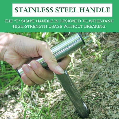 Hand Dibber, 10 Inch Stainless Seed Dibber, Hole Digger for Plant Labels Self Watering Stakes, Garden Planter Tools for Planting, Transplanting Plants, Digging