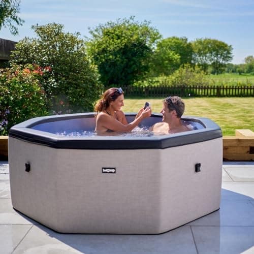 Como 6 Person Eco Foam Hot Tub | Portable Outdoor Spa with Rapid Heating | Durable PVC Material | Easy Setup | Ideal for Garden and Patio Relaxation | Graphite Gray