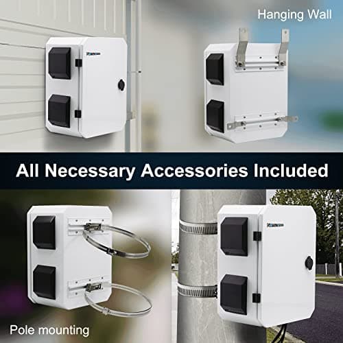 Outdoor Electrical Box, Cold-Rolled Steel Plate, Aluminum Alloy Back Beam, One-Piece Ventilation Design, IP65 Waterproof, Wall/Pole Mounted (15.7" x 11.8" x 7.9")