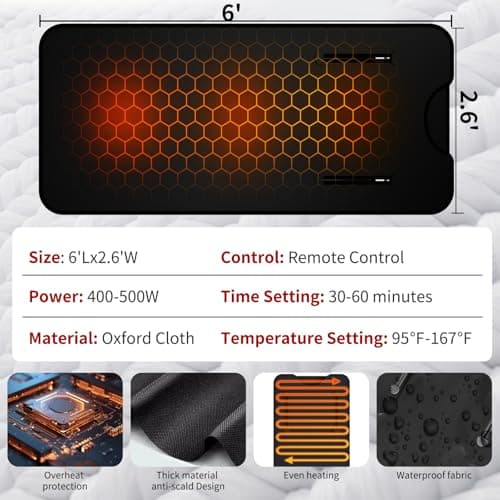 Buyplus Infrared Sauna Blanket, Portable Infrared Blanket for Relaxation, Sauna for Home Use with 95-167°F Temp Range & 30-60 Minutes Timer, 6'Lx2.6'W