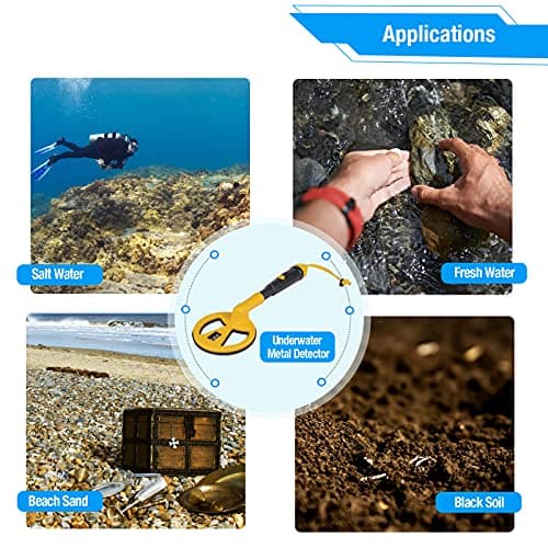 Underwater Metal Detector Handheld,100 Feet Fully Waterproof Metal Detector for Adults, Lightweight Gold Finder Metal Detector for Scuba Diving Pulse Induction with LED and Power Indicator