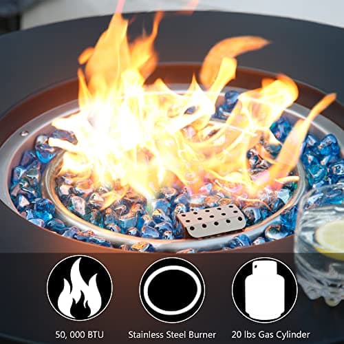 BALI OUTDOORS 50000 BTU Propane Fire Pit for Outdoor, 30 in Fire Pit Table Outdoor, Round Firepits for Outside Backyard, Patio