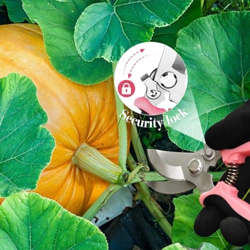 4 Packs Garden Pruning Shears Stainless Steel Blades Handheld Pruners Set with Gardening Gloves(Pink)