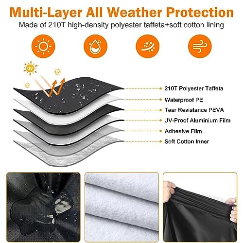 Waterproof Hammock Cover, Sun Rain UV Dust Snow Protection with Windproof Straps & Soft Cotton Lining for 55 inch Spreader Bars