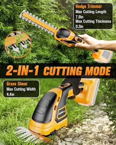 Cordless Hedge Trimmer Compatible with DEWALT 20V MAX Battery(No Battery), Electric Hedge Trimmer Cordless Grass Trimmers, Bush Trimmers Grass Shears Handheld for Yard, Garden, Lawn Care