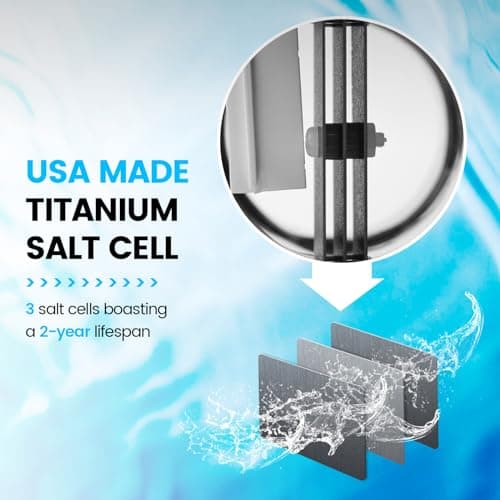 Saltwater Pool System, Westaho Salt Chlorine Generator with USA Titanium Cell for Above Ground Pools Up to 15,000 Gallons, Compatible with Intex Pool, IP 66 Waterproof