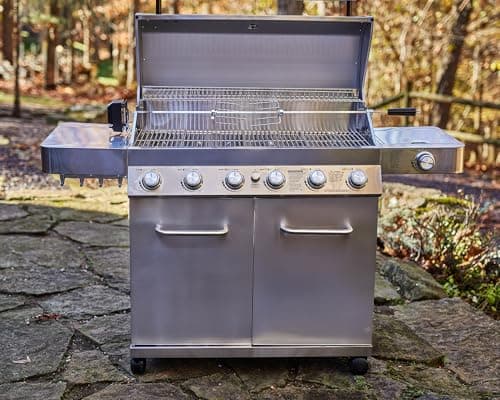 Monument Grills 77352 6-Burner Stainless Steel Cabinet Style Propane Gas Grill with Smoke Box(2 Items)