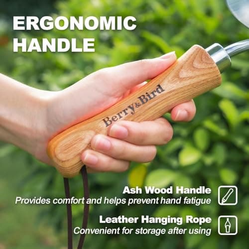 Perennial Trowel, Oversized Garden Potting Trowel with Sharp Blade Wood Hand Shovel, Stainless Steel Planting Trowel Gardening Tool for Roots,Planting,Digging,Transplanting and Cutting