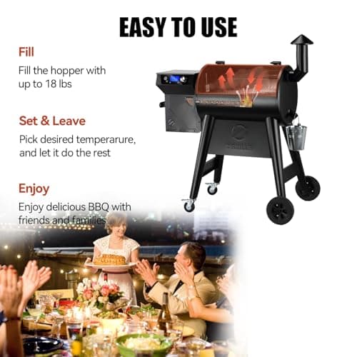 Z GRILLS Wood Pellet Grill Smoker with PID 2.0 Controller, 459 SQ.IN, 450°F Max Temperature, 8 in-1 BBQ Grill, LCD Screen, Meat Probes, Rain Cover, Backyard Camping Bake and Roast, 450E