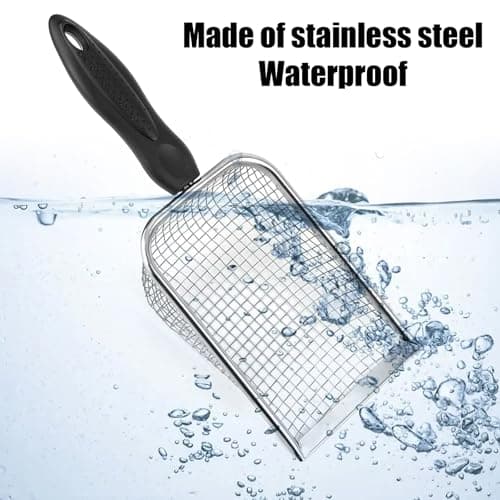 2pcs Gardening Soil Sifter, 5 & 2.8mm Garden Sand Compost Sieves Dirt Rocks Scoop Shovels with Ergonomic Handle Planting Tool Accessories Supplies