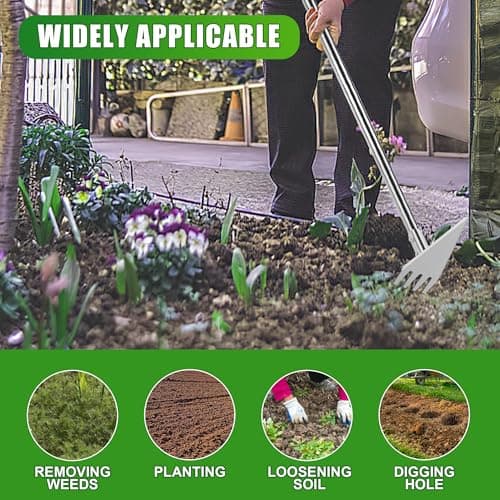 Dual Headed Hoe Garden Tool, 29.5"-57.7" Adjustable Long Handle Hoe Garden Tool, Stainless Steel Hoe Cultivator Gardening Tool, for Gardening Planting, Weeding, Digging, Loosening Soil