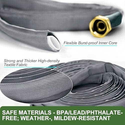 2025 Upgraded 50FT Non-Expanding Garden Hose, Ultra-Light & Flexible Water Hose - Burst-Resistant, Kink-Free, High-Pressure, All-Weather Use for Lawns, Gardens, and Outdoor Cleaning