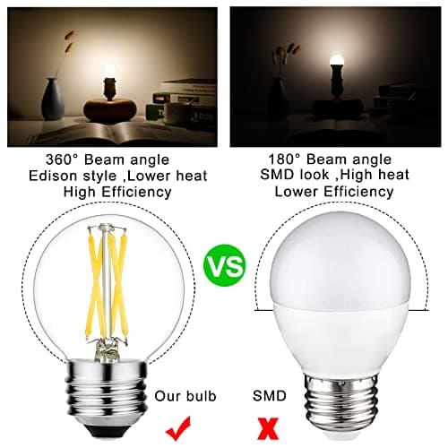 LiteHistory E26 LED Bulb 4W Equal E26 Edison Bulb 40 Watt Neutral White 4000K E26 Bulb Dimmable AC120V 400lm G16.5 Light Bulb led for Rustic Sputnik,Chandeliers,Vanity,Wall sconces Pack of 6