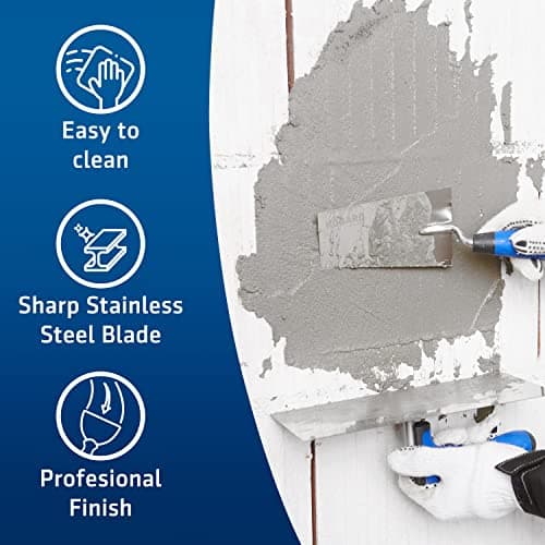 HOGARD 5 1/2" Margin Trowel Premium | Made of Stainless Steel | Flat Masonry Hand Trowel Tool with Soft Grip Handle | The Best Bucket Trowel Concrete Tool.