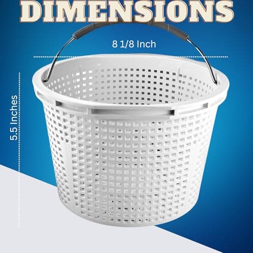 Swimables Pool Skimmer Basket Compatible with Waterway Skimmer Basket 542-3240 for Renegade Skimmers Pool Basket | Built-in Brass Weight | 316 Stainless Steel Handle & Convenient Rubber Grip