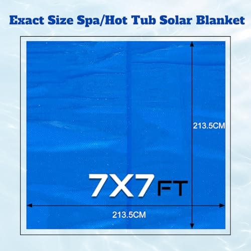 Hot Tub Bubble Blanket,16-mil 7x7 Foot Square Spa Cover Hot Tub Solar Cover, Heavy-Duty Heat Retaining Thermal Blanket.