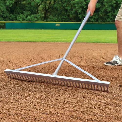 Landscape Rake 36'', Aluminum Rakes with Lightweight 69'' Handle, Landscaping Rake Tool for Lawn Care, Beach