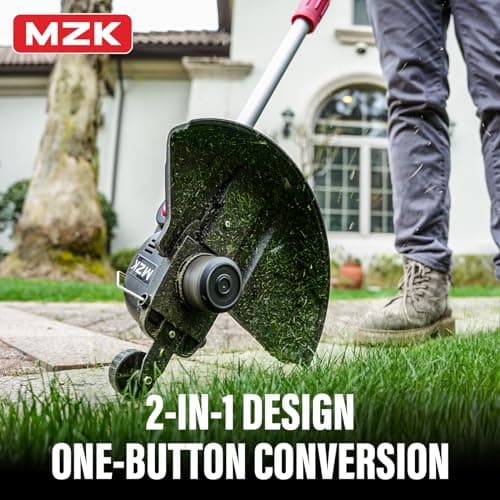 MZK 20V 12'' Cordless String Trimmer, Grass Trimmer&Edger with 4 Replacement Spools, Battery Powered Lightweight Weed Trimmer with Auto Line Feed(Battery and Fast Charger Included)
